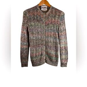 Vintage St. John for Lillie Rubin Knit Gold Buttons Cardigan Sweater Size Small